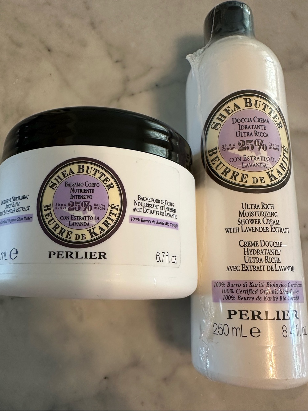 🆕 PERLIER Shea Butter Lavender Rich Moisturize Body Cream & Shower Cream Made 🇮🇹
